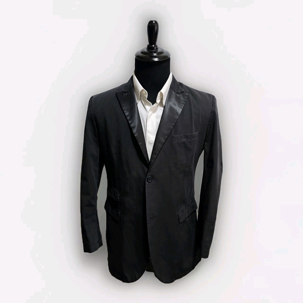 Neil Barret Blazer Mens L Tuxedo Distressed Sport Coat Grunge Peak Lapel Italy